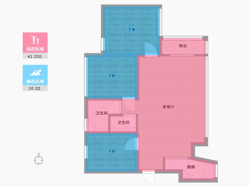 广东省-深圳市-万科红(四期)-59.41-户型库-动静分区