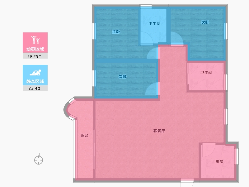 广东省-深圳市-金泰花园-82.41-户型库-动静分区