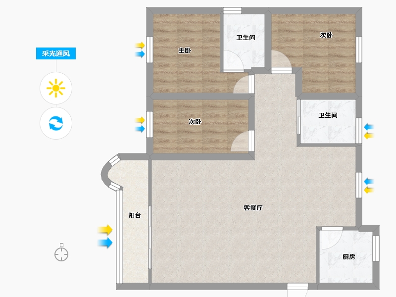 广东省-深圳市-金泰花园-82.41-户型库-采光通风