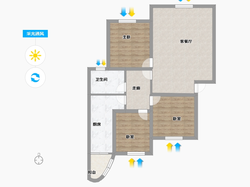 广东省-深圳市-鹤祥苑-71.60-户型库-采光通风