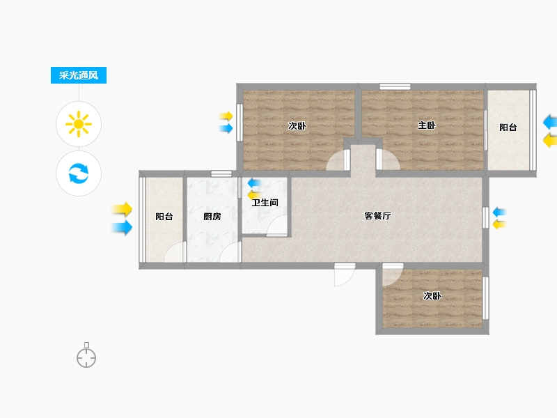 广东省-深圳市-岭下花园(公寓住宅)-78.08-户型库-采光通风