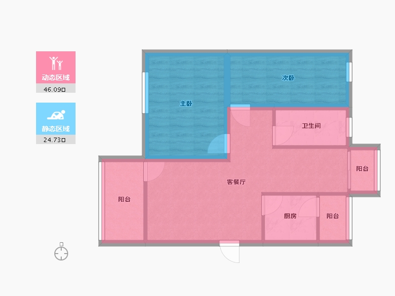 广东省-深圳市-香林玫瑰花园-62.72-户型库-动静分区