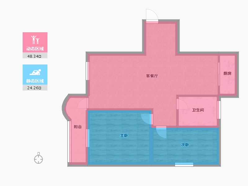 广东省-深圳市-太子山庄-64.38-户型库-动静分区