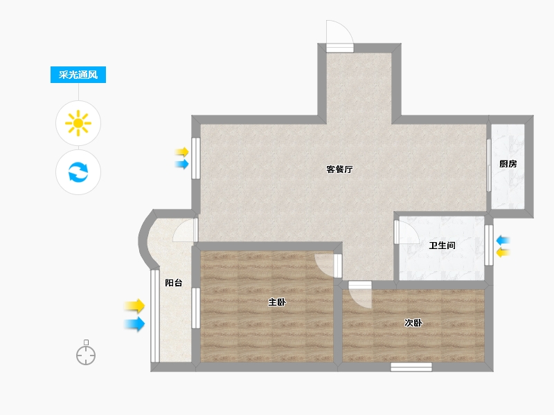 广东省-深圳市-太子山庄-64.38-户型库-采光通风