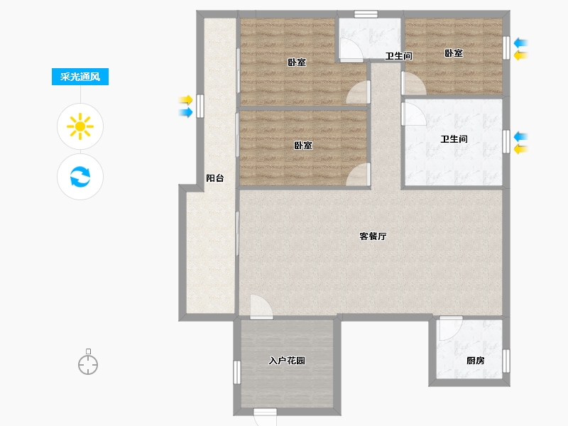 广东省-深圳市-名家富居-115.87-户型库-采光通风