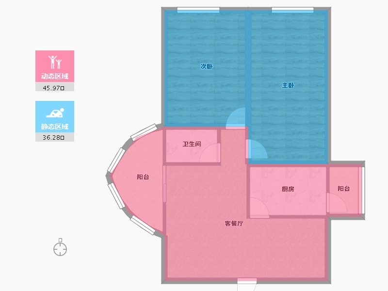 广东省-深圳市-阳光带海滨城(二期)-74.27-户型库-动静分区