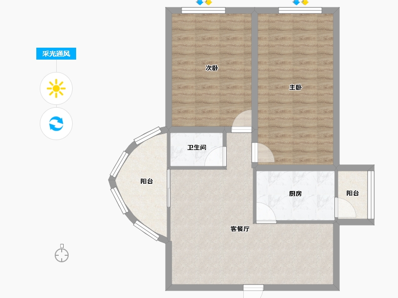 广东省-深圳市-阳光带海滨城(二期)-74.27-户型库-采光通风