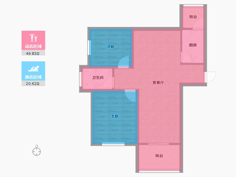 广东省-深圳市-桑泰水木丹华园-62.44-户型库-动静分区