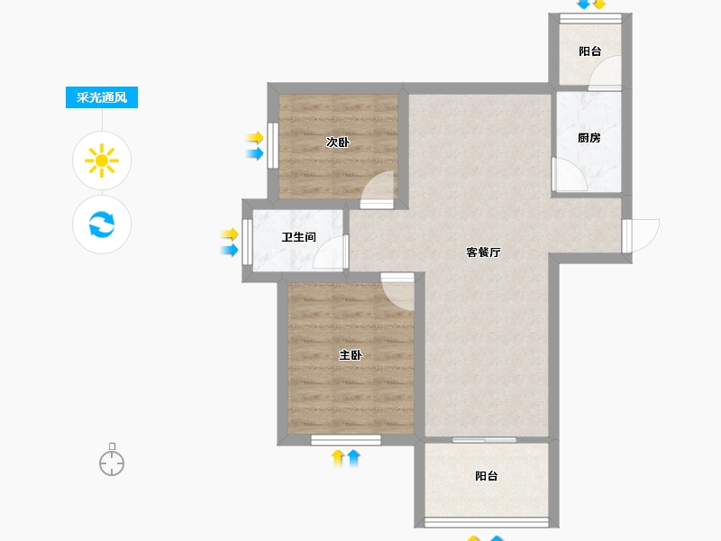 广东省-深圳市-桑泰水木丹华园-62.44-户型库-采光通风