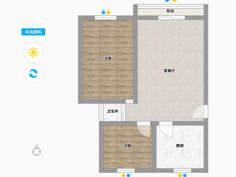 广东省-深圳市-双龙花园-56.00-户型库-采光通风