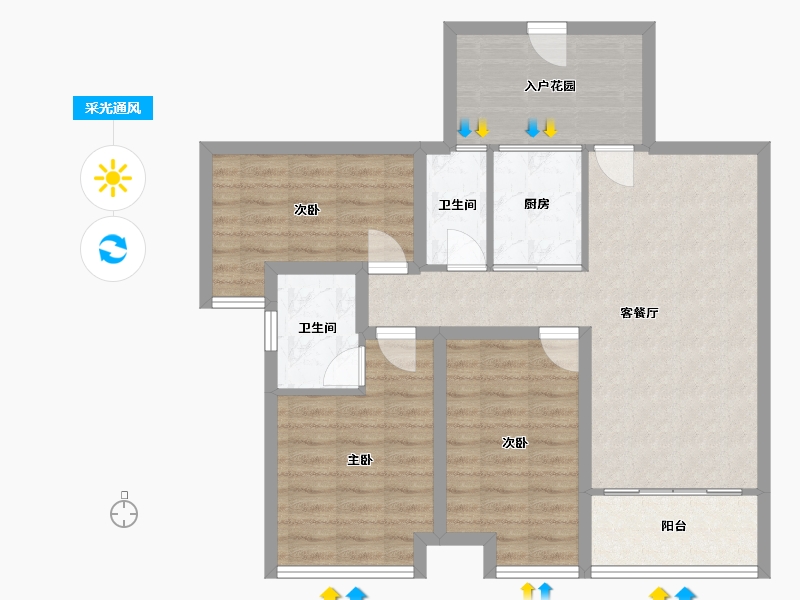 广东省-深圳市-玉湖湾-86.15-户型库-采光通风