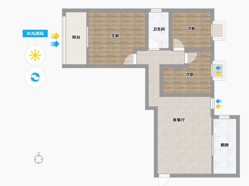 广东省-深圳市-汇宾广场-75.39-户型库-采光通风