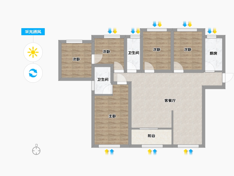 广东省-深圳市-玉湖湾-85.39-户型库-采光通风