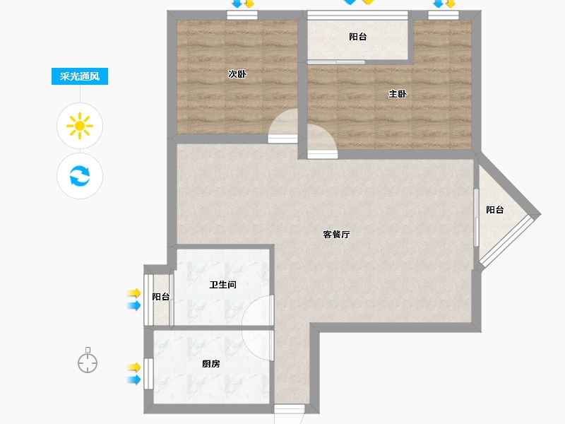 广东省-深圳市-岭下花园(公寓住宅)-68.18-户型库-采光通风