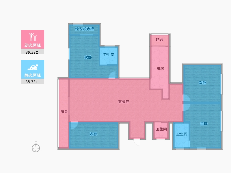 广东省-深圳市-十五峯花园-160.10-户型库-动静分区