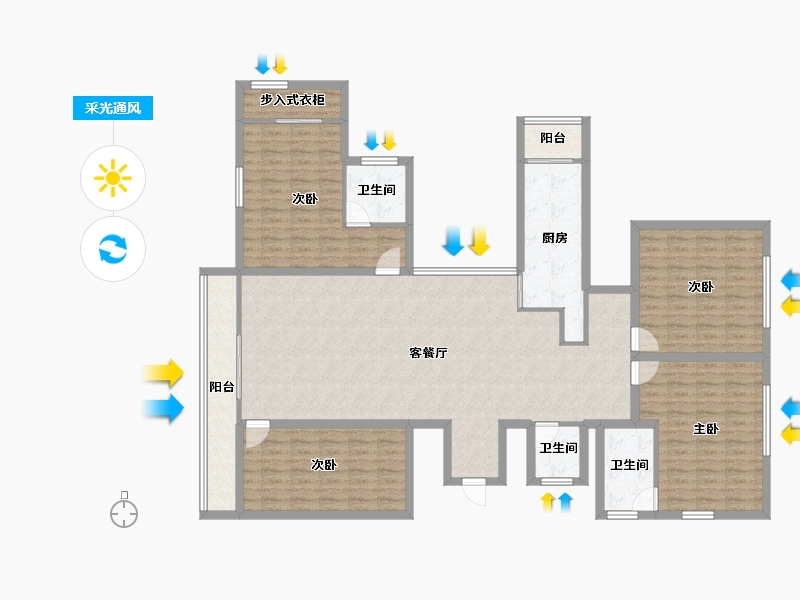 广东省-深圳市-十五峯花园-160.10-户型库-采光通风