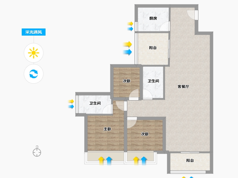 广东省-深圳市-全盛紫悦龙庭-88.58-户型库-采光通风