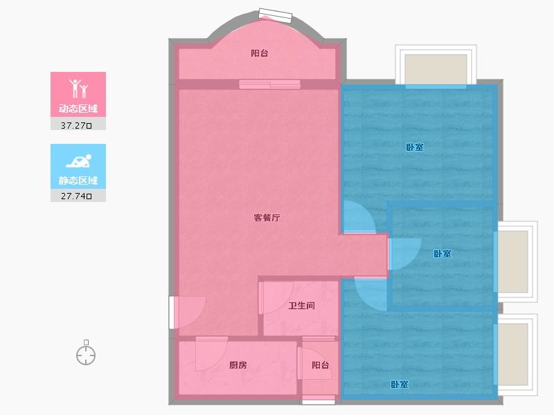 广东省-深圳市-南景苑大厦-58.65-户型库-动静分区