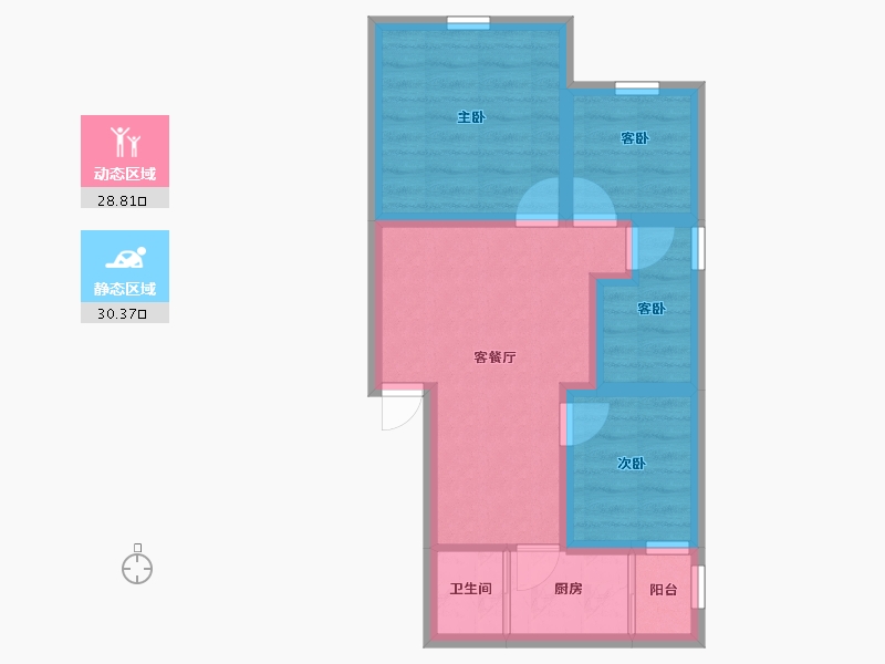 广东省-深圳市-岭下花园(公寓住宅)-51.39-户型库-动静分区