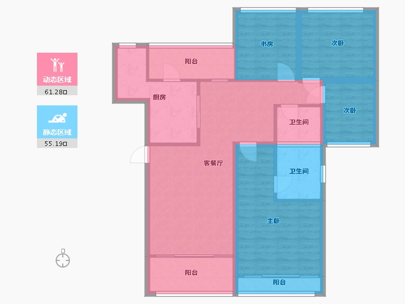 广东省-深圳市-香林玫瑰花园-104.31-户型库-动静分区