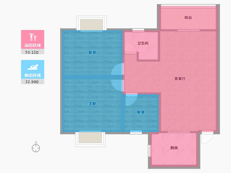 广东省-深圳市-泰华锦绣城-74.39-户型库-动静分区