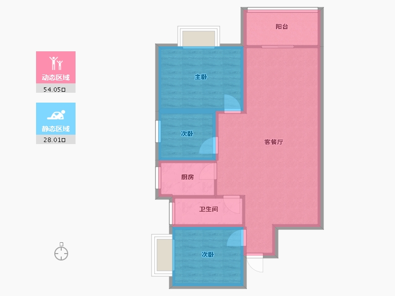 广东省-深圳市-前海花园-73.32-户型库-动静分区