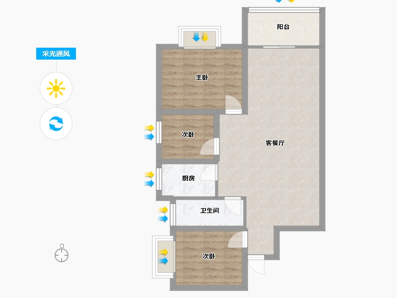 广东省-深圳市-前海花园-73.32-户型库-采光通风