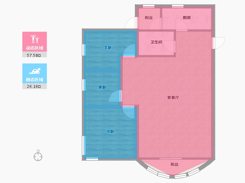 广东省-深圳市-南景苑大厦-76.33-户型库-动静分区