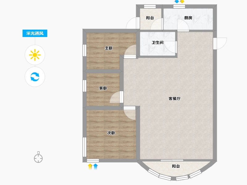 广东省-深圳市-南景苑大厦-76.33-户型库-采光通风