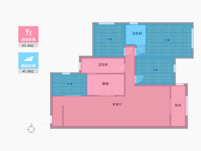 广东省-深圳市-中洲华府（一期）-97.86-户型库-动静分区