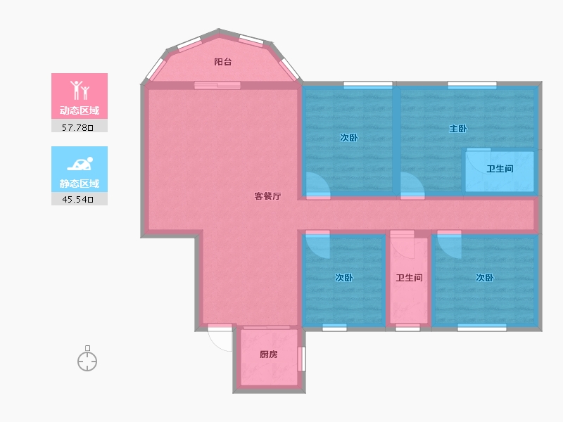 广东省-深圳市-雅然居花园-90.59-户型库-动静分区