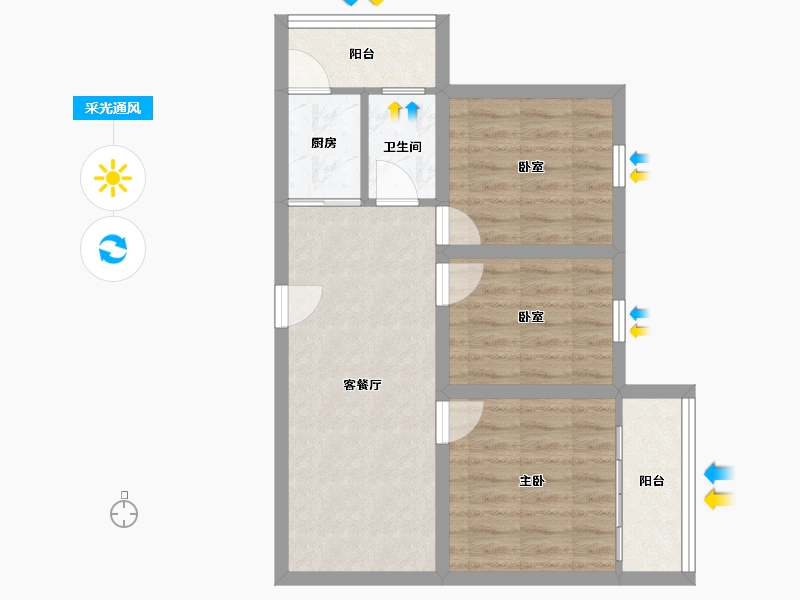 广东省-深圳市-官龙名苑-58.04-户型库-采光通风