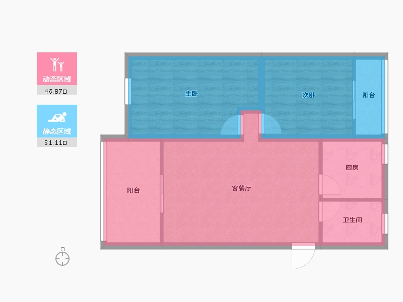 广东省-深圳市-后海花园-69.90-户型库-动静分区