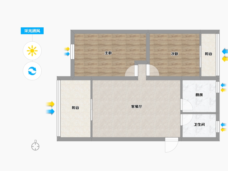 广东省-深圳市-后海花园-69.90-户型库-采光通风