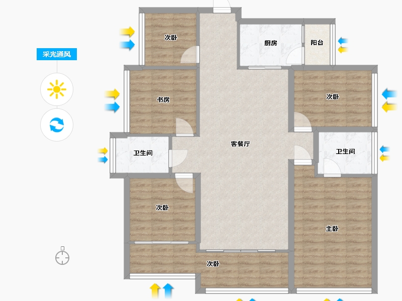 广东省-深圳市-佳华领汇广场-117.89-户型库-采光通风