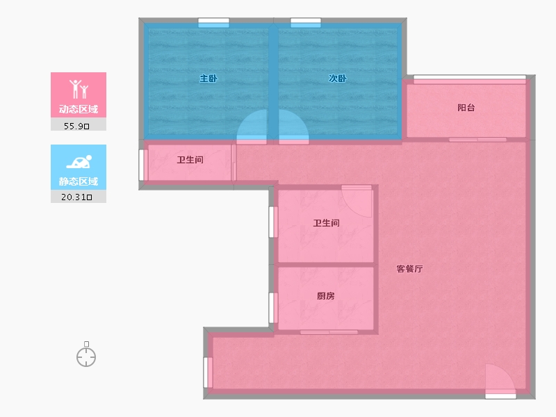 广东省-深圳市-金山花园-67.87-户型库-动静分区