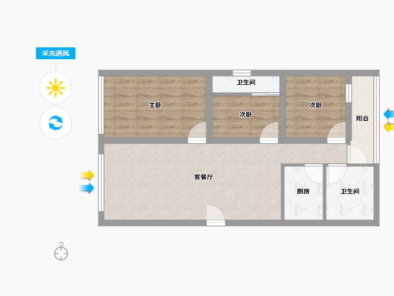 广东省-深圳市-岭下花园(公寓住宅)-65.06-户型库-采光通风