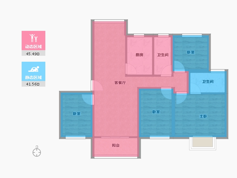 广东省-深圳市-桃源居12区（桃源居）-76.61-户型库-动静分区