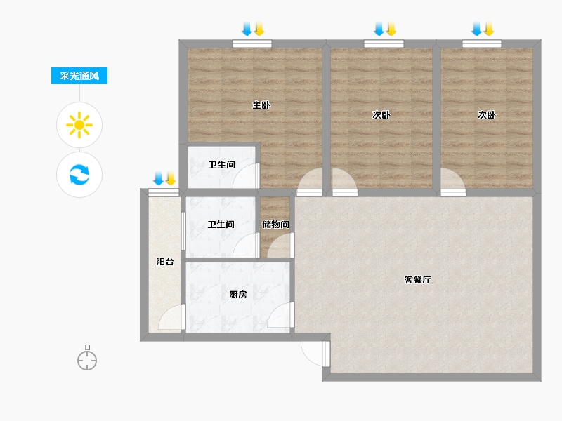 广东省-深圳市-桃源居14区（桃源居）-101.33-户型库-采光通风