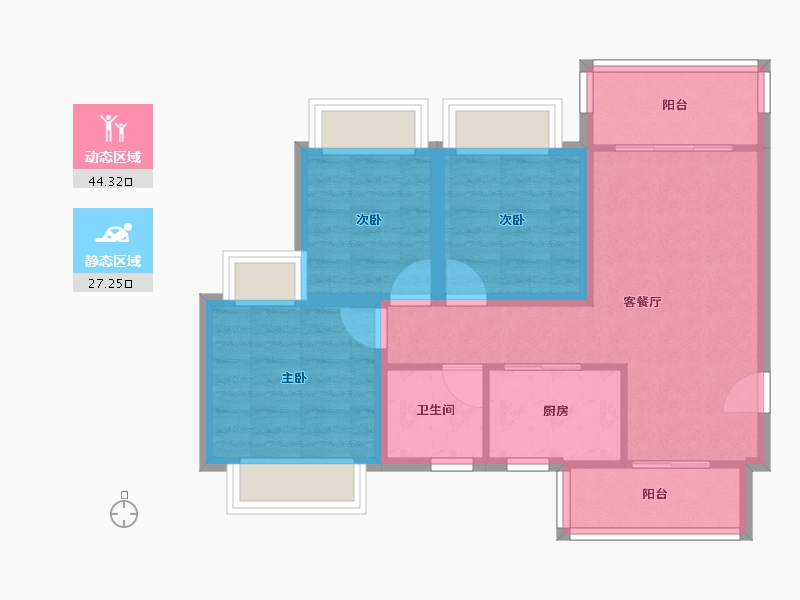 广东省-深圳市-联美新天地华府-63.26-户型库-动静分区