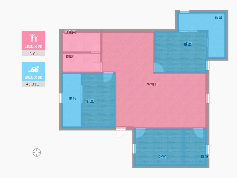 广东省-深圳市-开屏花园-80.00-户型库-动静分区