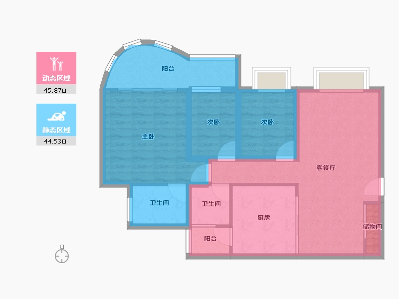 广东省-深圳市-俊景园-80.62-户型库-动静分区