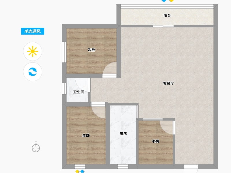 广东省-深圳市-德沁苑-65.37-户型库-采光通风