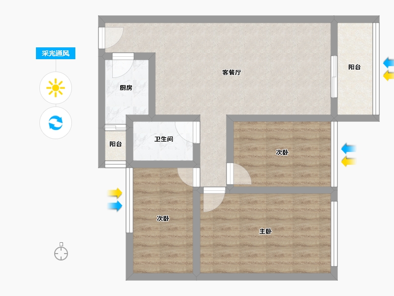 广东省-深圳市-兴华路2号(星航华府)-69.61-户型库-采光通风