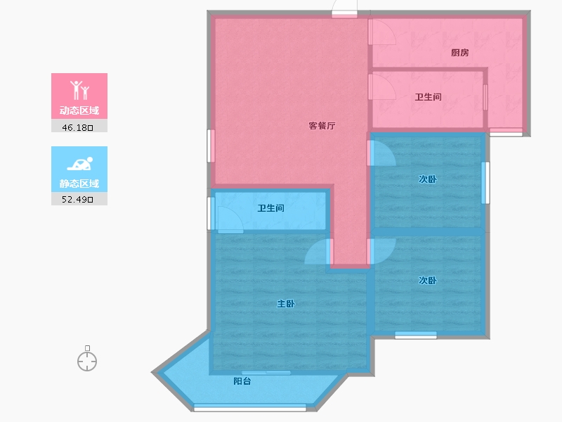 广东省-深圳市-侨城豪苑(一期)-87.82-户型库-动静分区