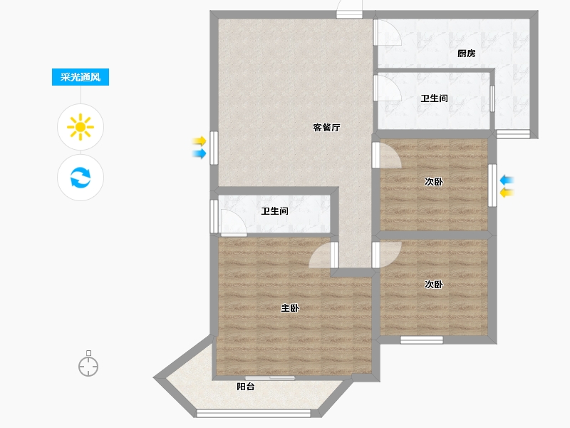 广东省-深圳市-侨城豪苑(一期)-87.82-户型库-采光通风