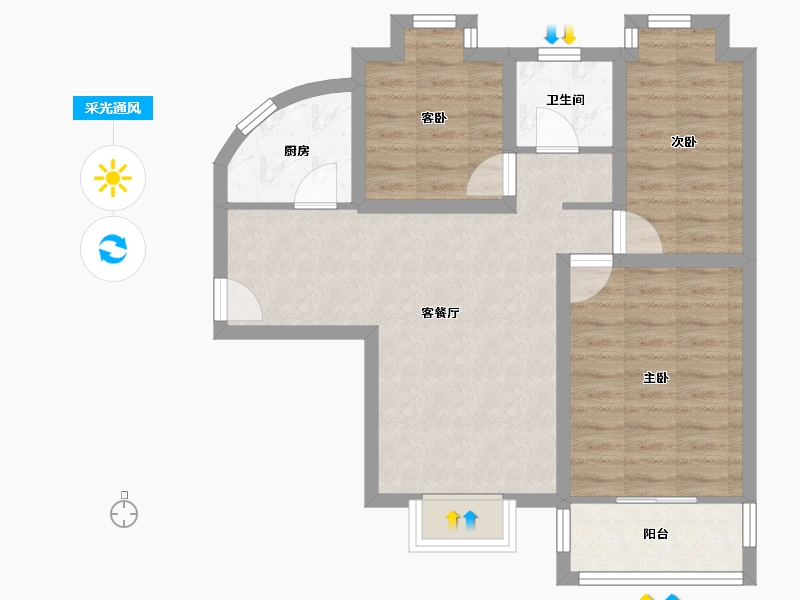 广东省-深圳市-前海花园-67.48-户型库-采光通风