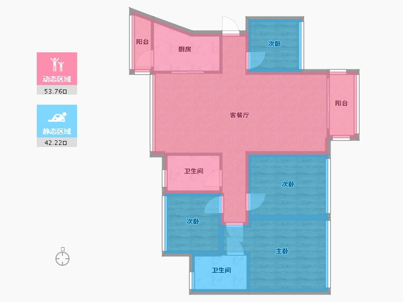 广东省-深圳市-嘉亿爵悦公馆-84.98-户型库-动静分区