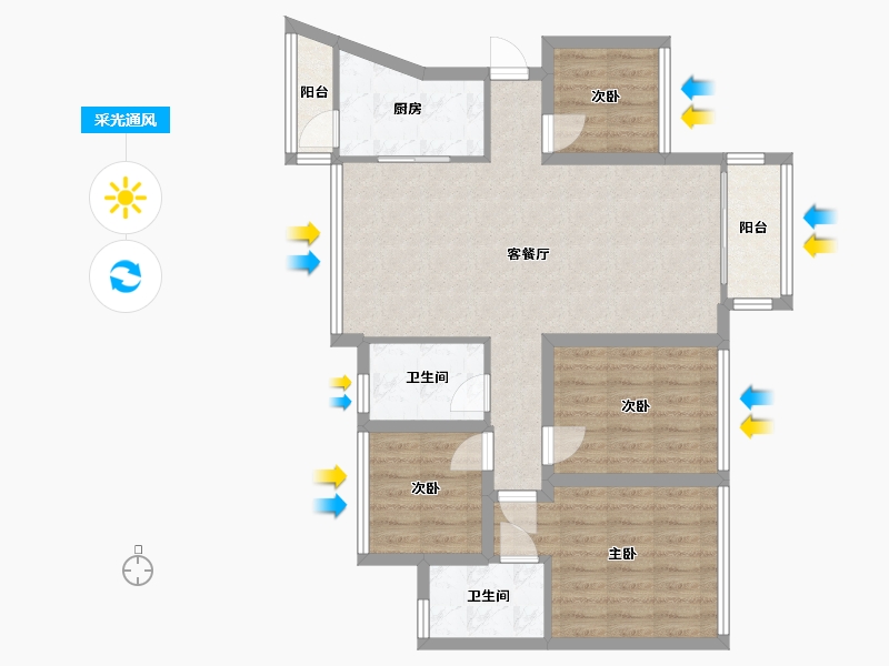 广东省-深圳市-嘉亿爵悦公馆-84.98-户型库-采光通风