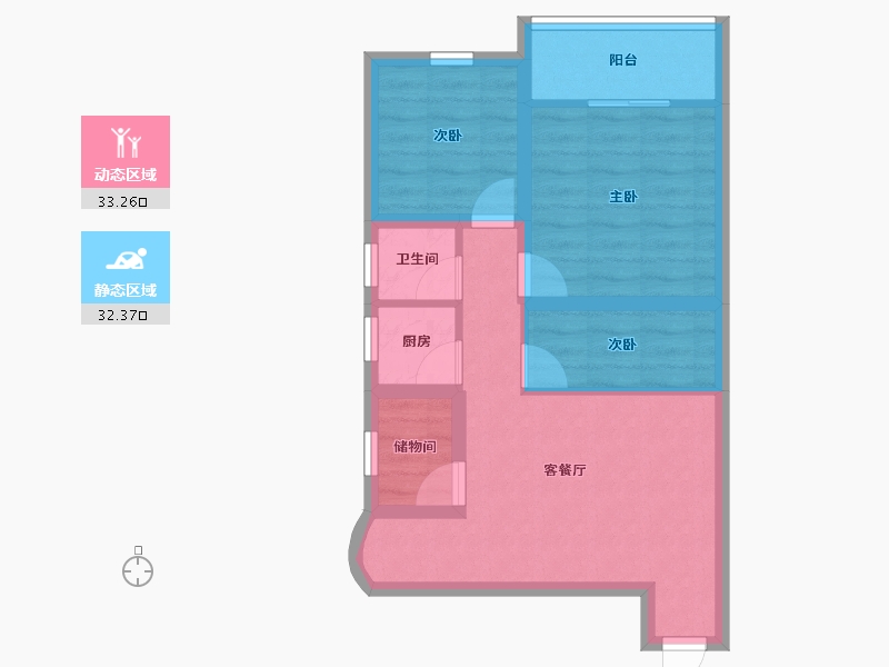 广东省-深圳市-嘉华花园西区-57.52-户型库-动静分区